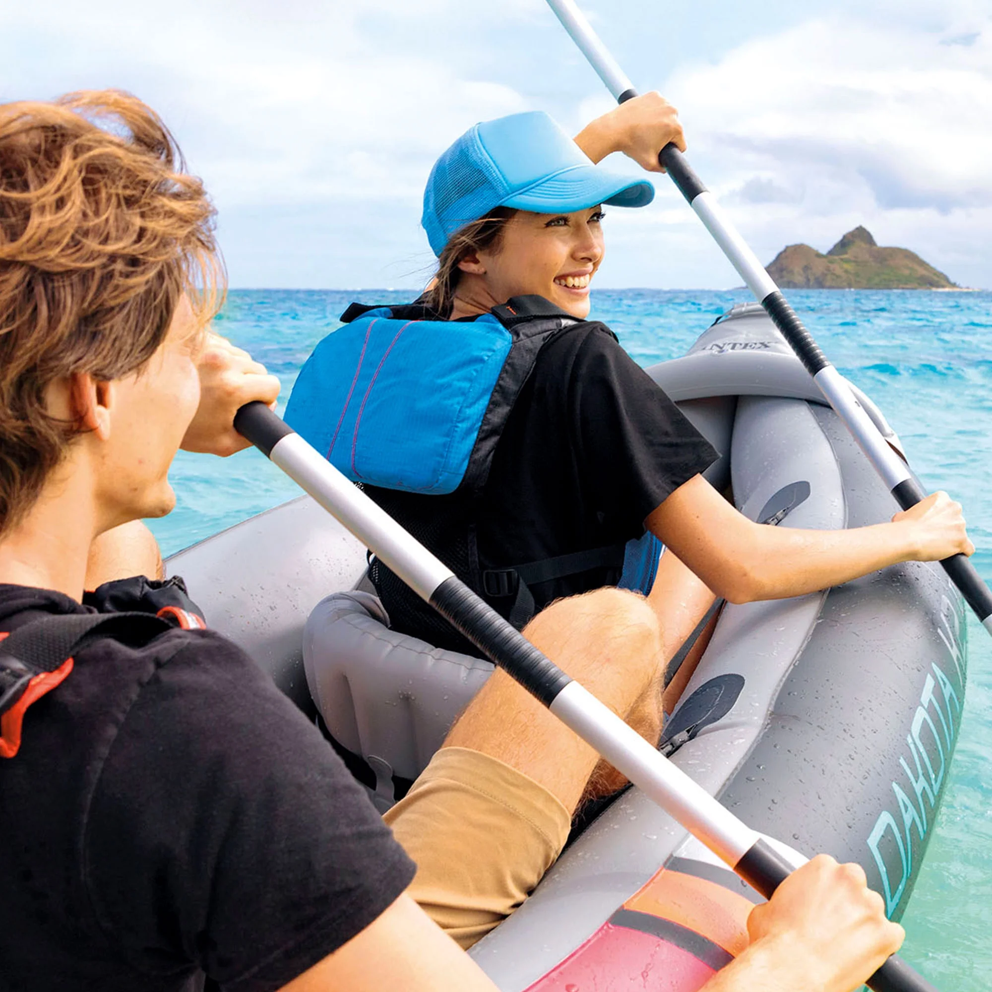 Kayak gonflable Intex Dakota K2 2025 en vinyle pour 2 personnes avec pagaies et pompe – Produit déballé