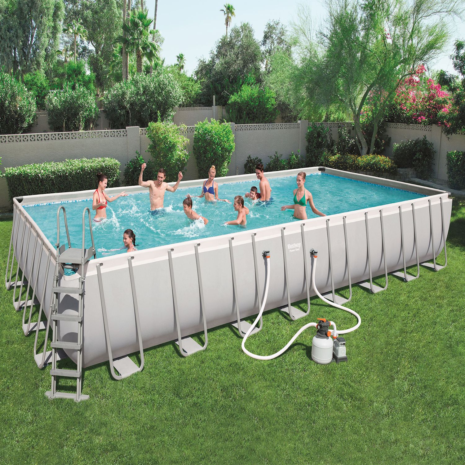 Bestway Power Steel aftagelig rørformet pool 956x488x132 cm