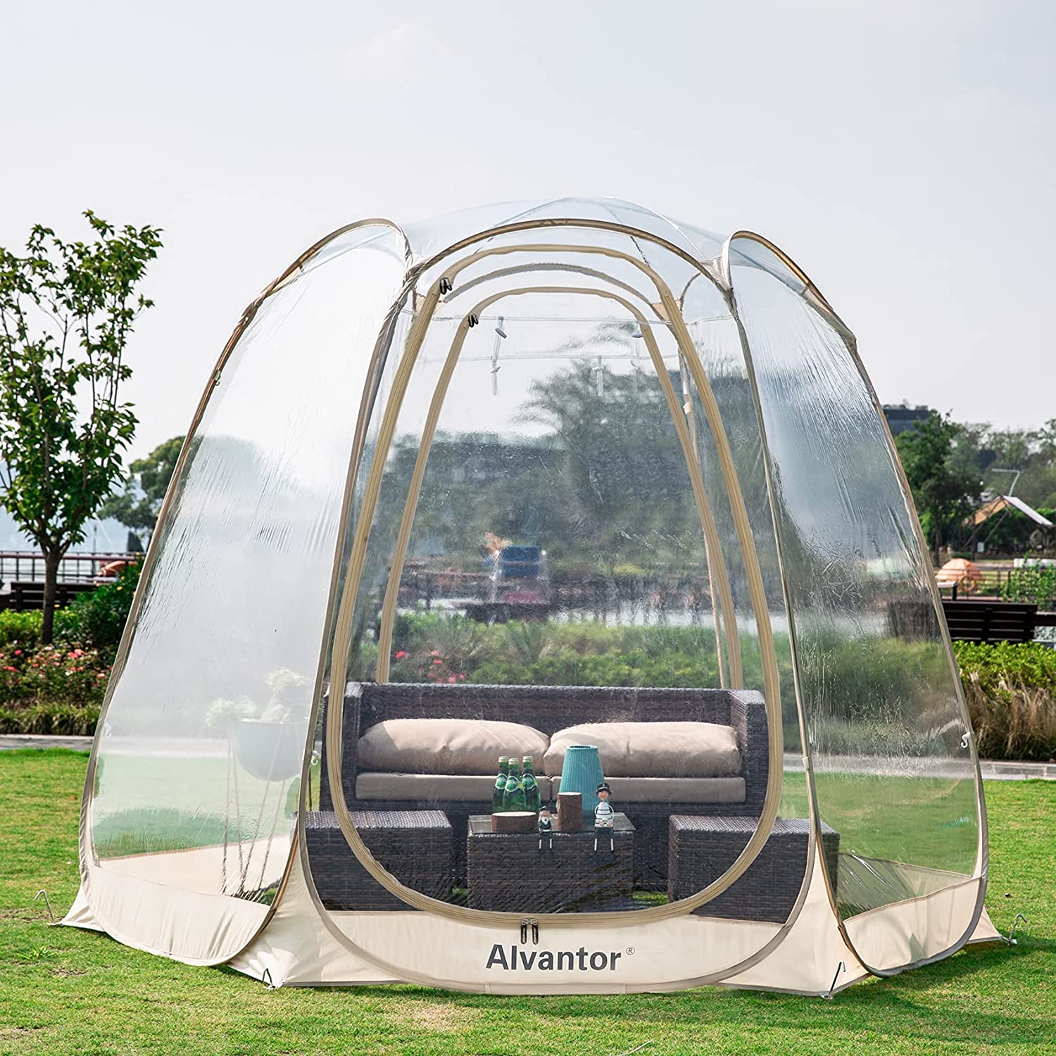 2025 Alvantor Bubble Pop-Up Gazebo-telt. Iglo-stil shelter til 8-10 personer. Have- og terrassetelt