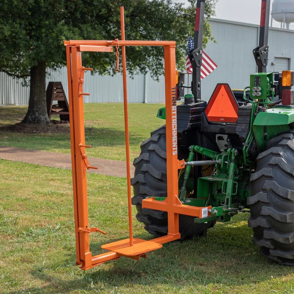 Titan Attachments 3 Point Fence Stretcher and Unroller Heavy Wire Fencing Fits Cat 1 Tractors, Quick Hitch Compatible, Holds 60" x 36" Diameter Roll, Landscaping Equipment