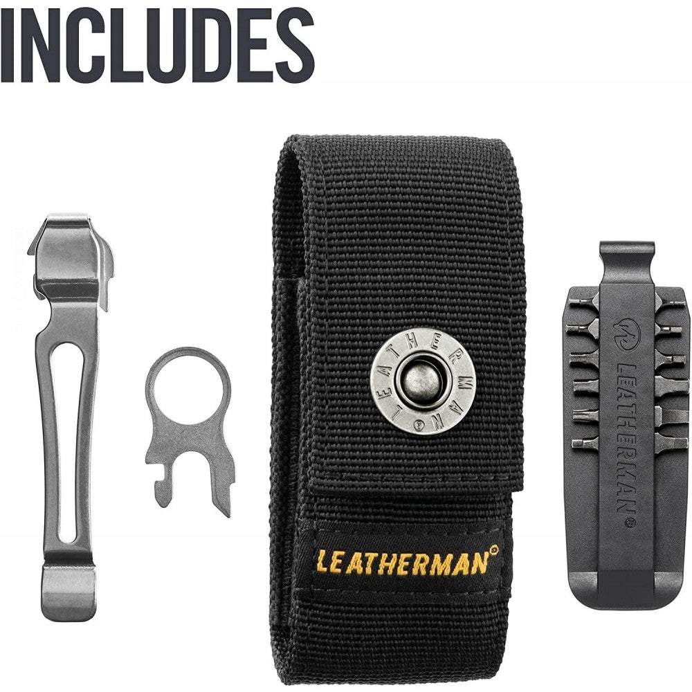 LEATHERMAN Charge Plus TTi Titanium multiværktøj med udskiftelig premium saks og trådklipper, rustfrit stål, fremstillet i USA