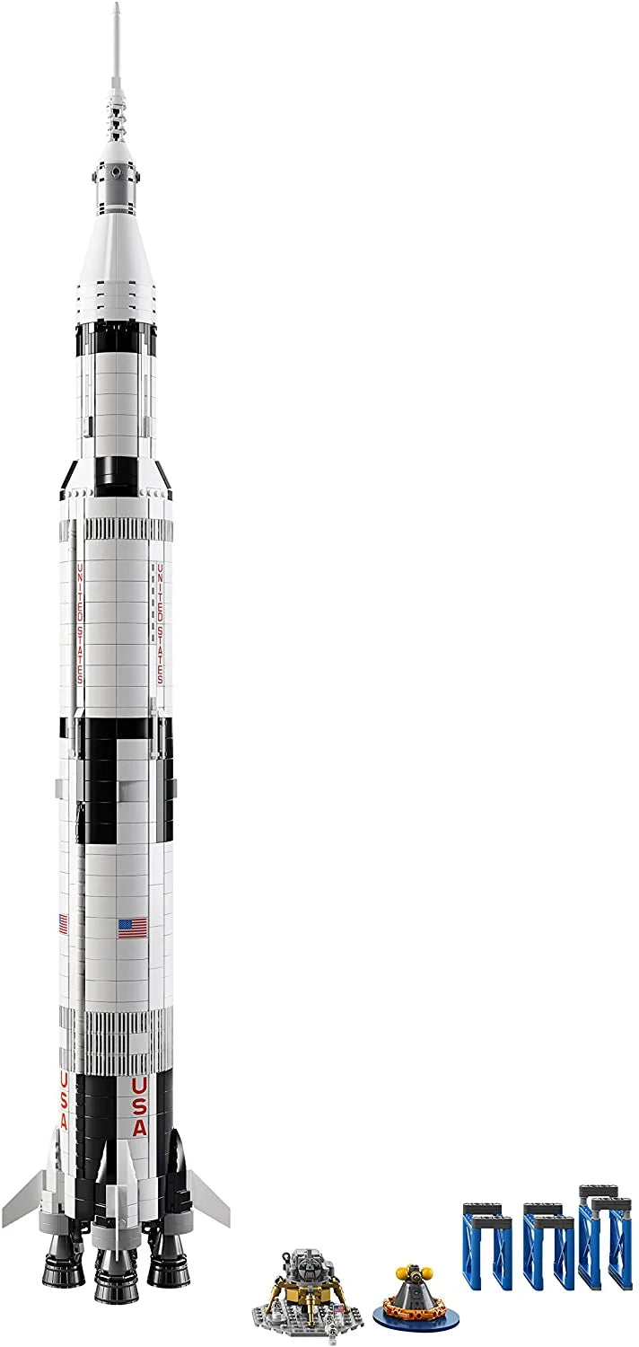 LEGO Ideas NASA Apollo Saturn V 92176 – Rumraketmodel til børn og voksne, videnskabeligt byggesæt (1969 dele)