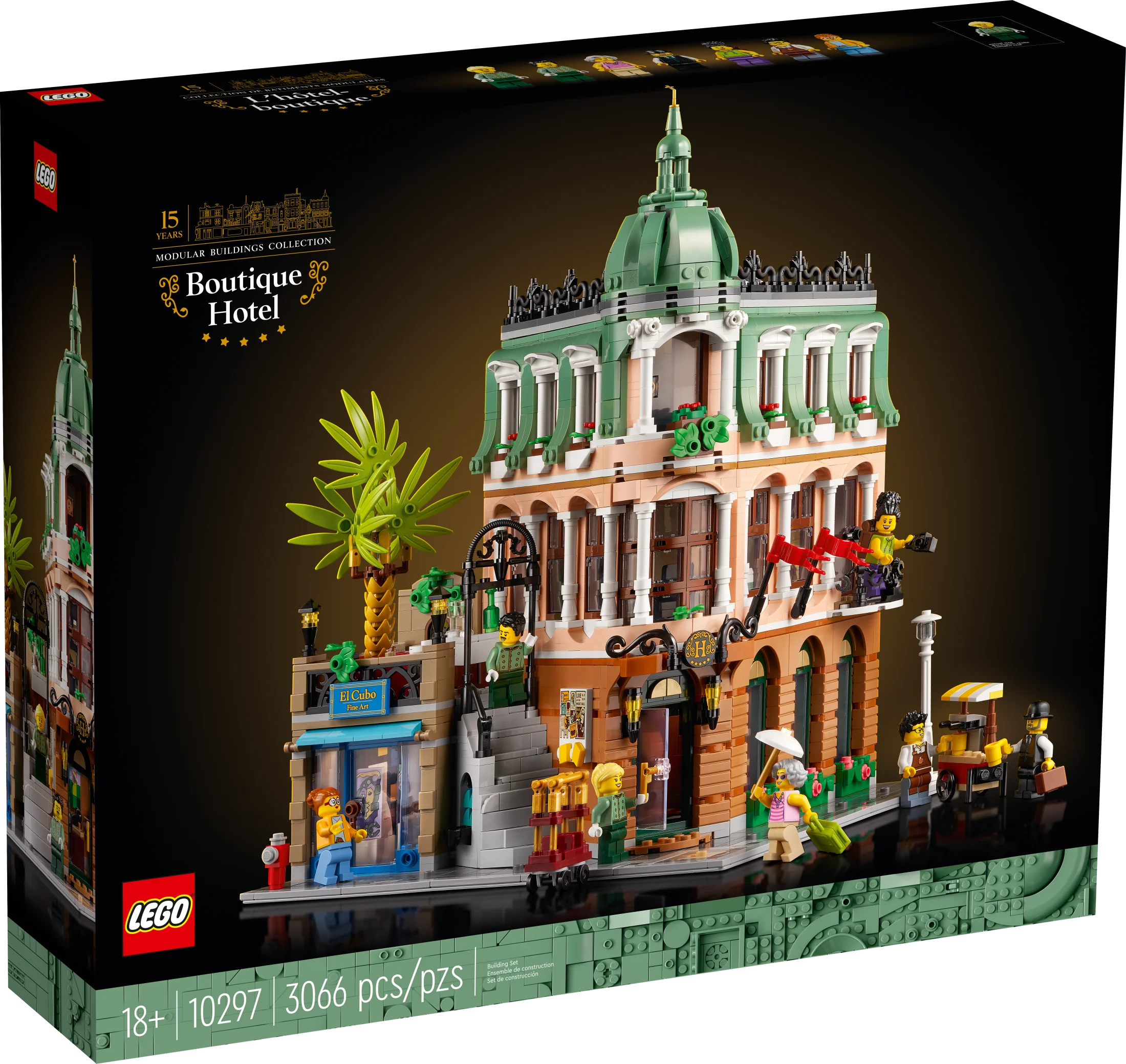 LEGO Icons Boutique Hotel 10297 – Ensemble de construction modulaire pour adultes, avec 5 pièces détaillées, dont des chambres d