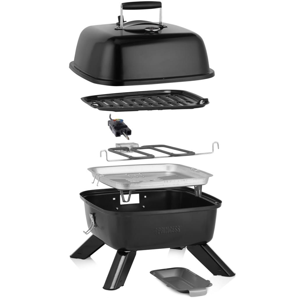 Princess 2000W Tragbarer Hybridgrill, Schwarz
