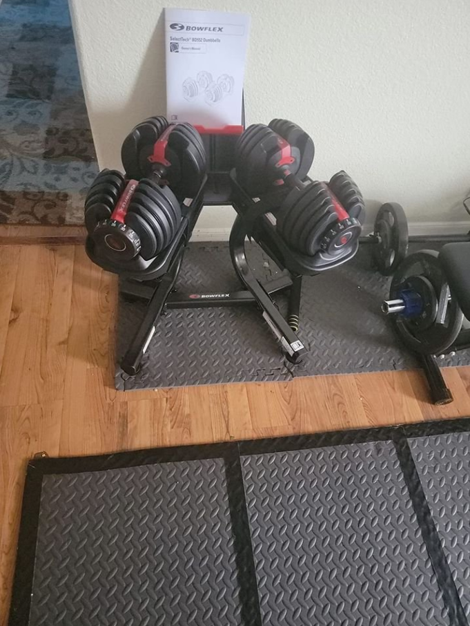 Bowflex SelectTech 1090i adjustable dumbbells (pair) with dumbbell stand