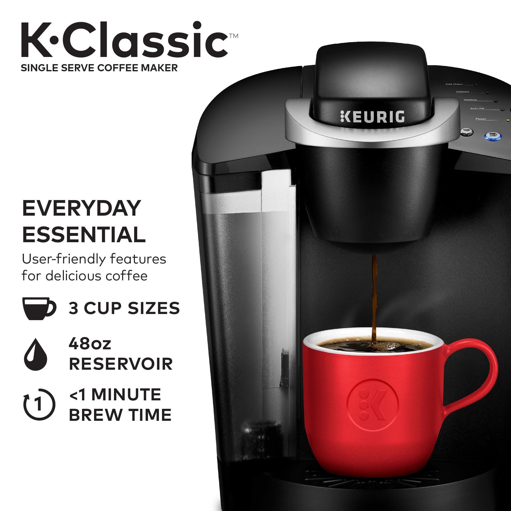 Cafetière Keurig K-Classic à dose unique K-Cup, noire