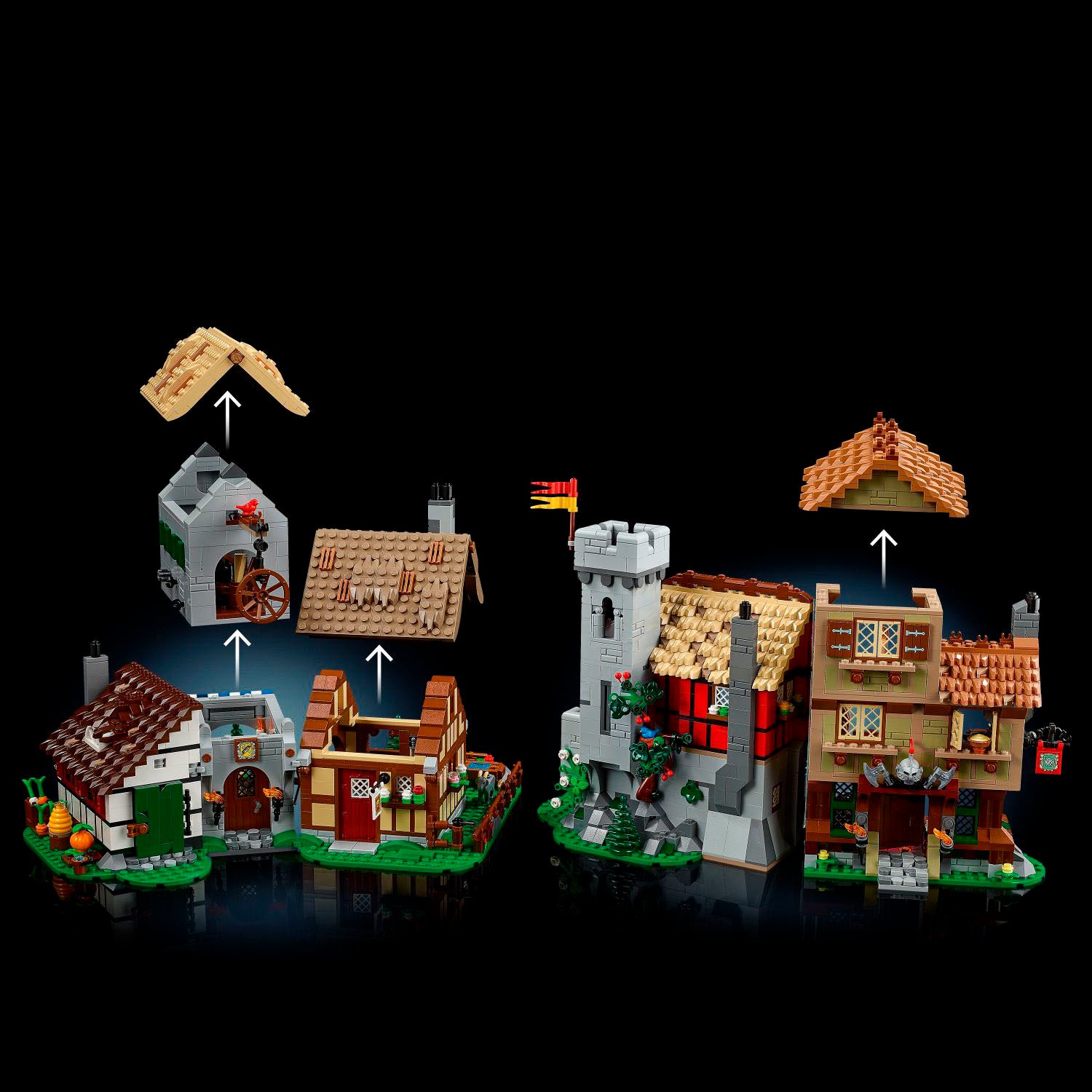 LEGO – Icônes Place médiévale et château à construire et à exposer 10332