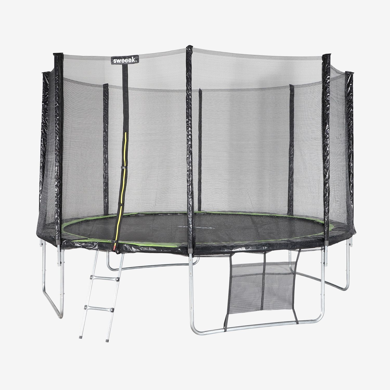 Trampolin med tilbehørspakke, 370 cm, grøn
