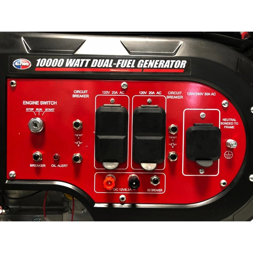 All Power 10.000 Watt Dual Fuel Tragbarer Generator, Modell G10000EGL, für Benzin und Propan