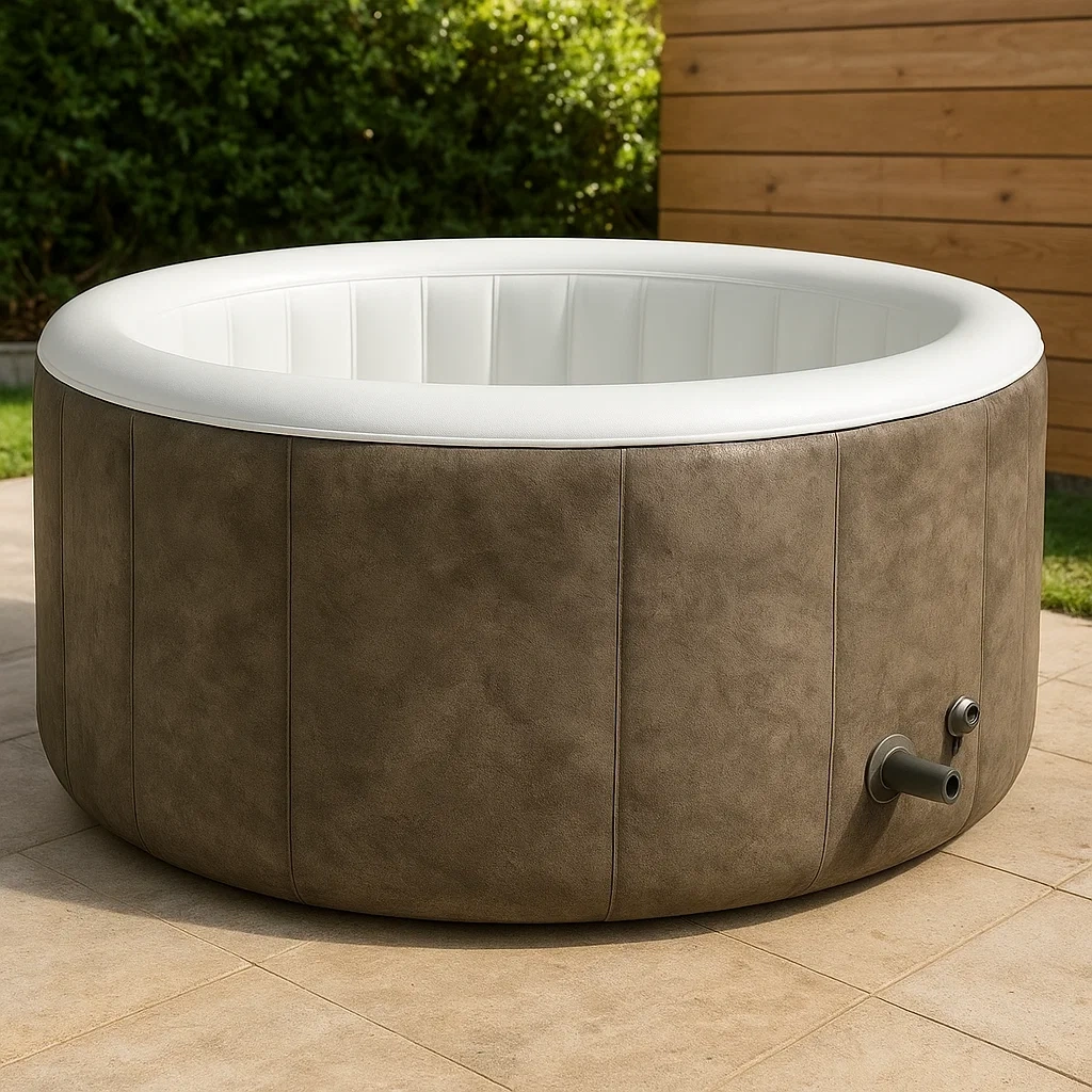 Spa gonflable 180x66 cm 2 places rond gris/blanc RNgQMJz333co
