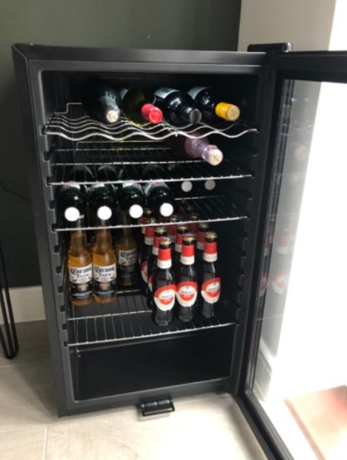 Subcold Super85 LED – Under-Counter Fridge | 85L Beer, Wine & Drinks Fridge | LED Light + Lock and Key | Energy Efficient (Silver, 85L) [Energy Class E]