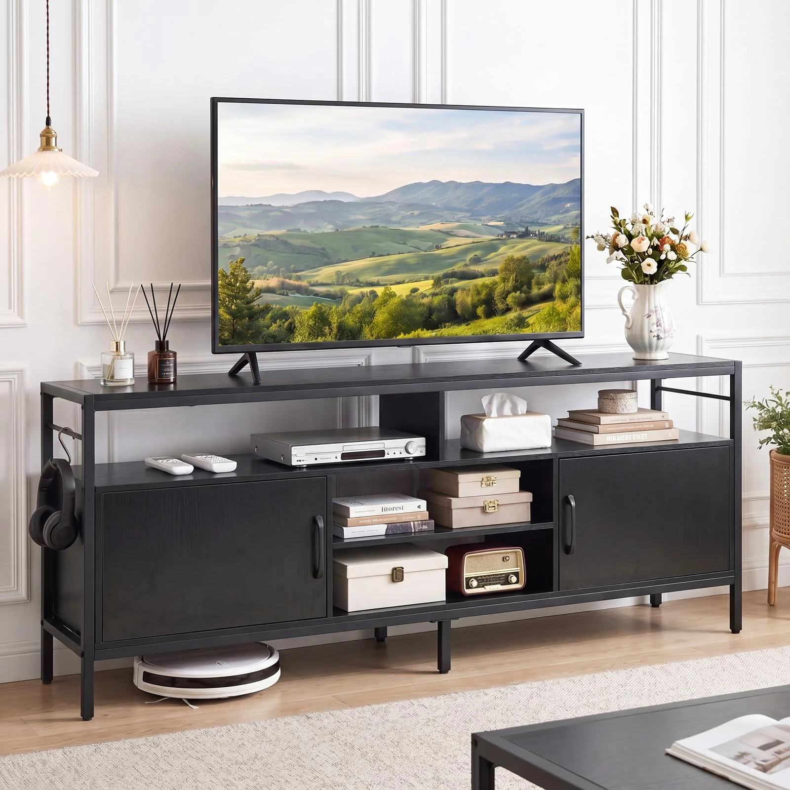 Tangkula Industrial TV Stand for TVs up to 65”