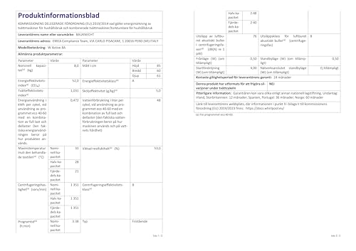 Bauknecht W Active 8A Frontlader-Waschmaschine (Modelljahr 2025) / 8 kg / Leistungsstarke Fleckenentfernung / Dampfprogramme / Dampfhygiene-Option / Energieeffizienzklasse A / Stop&Add-Funktion / ProSilent-Motor. Weiß