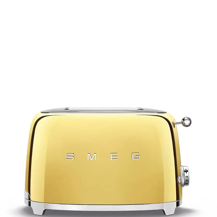 Grille-pain rétro SMEG TSF01GOUK 2 tranches, style années 50 – Finition or mat