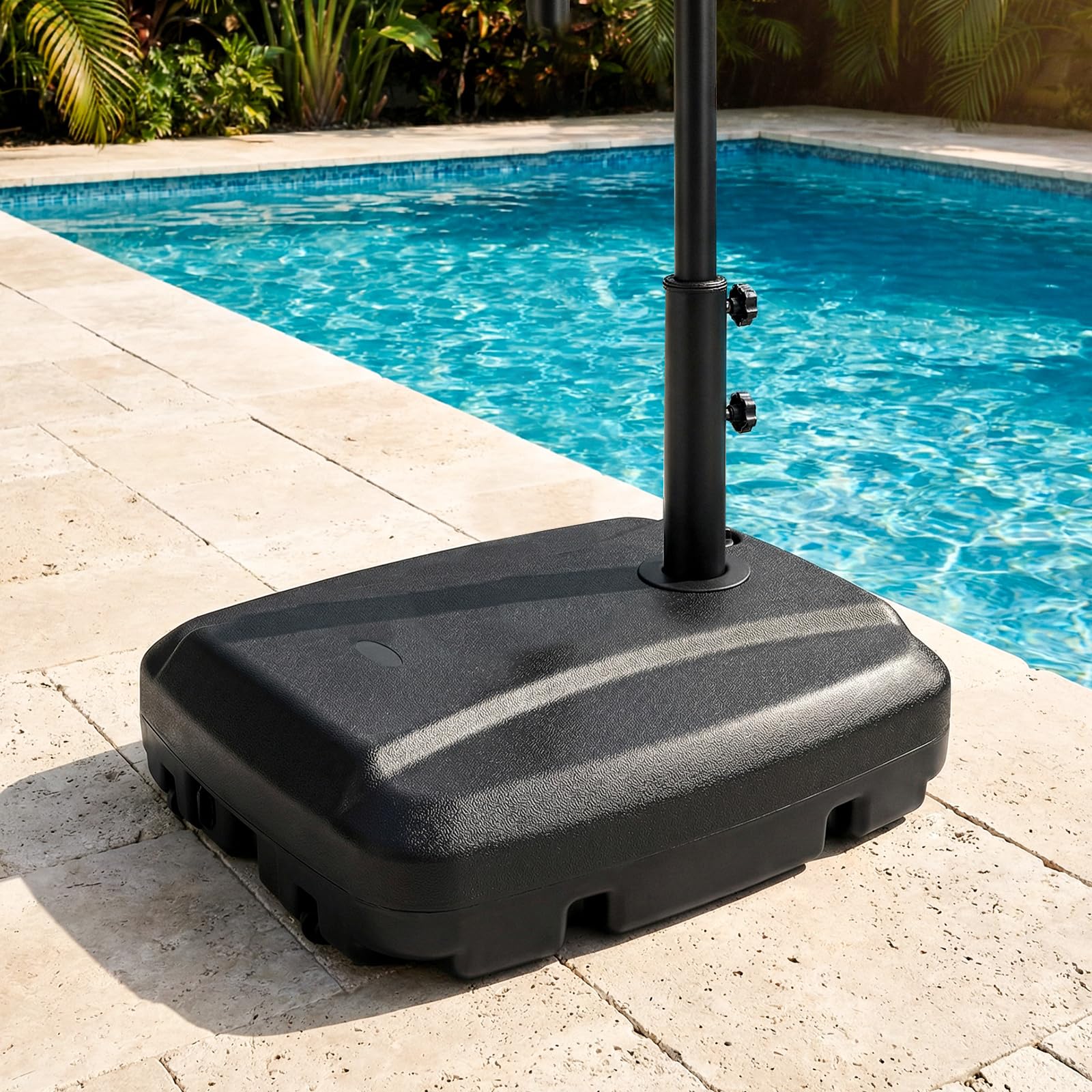 Tangkula 220 Lbs Cantilever Umbrella Base with 2 Wheels