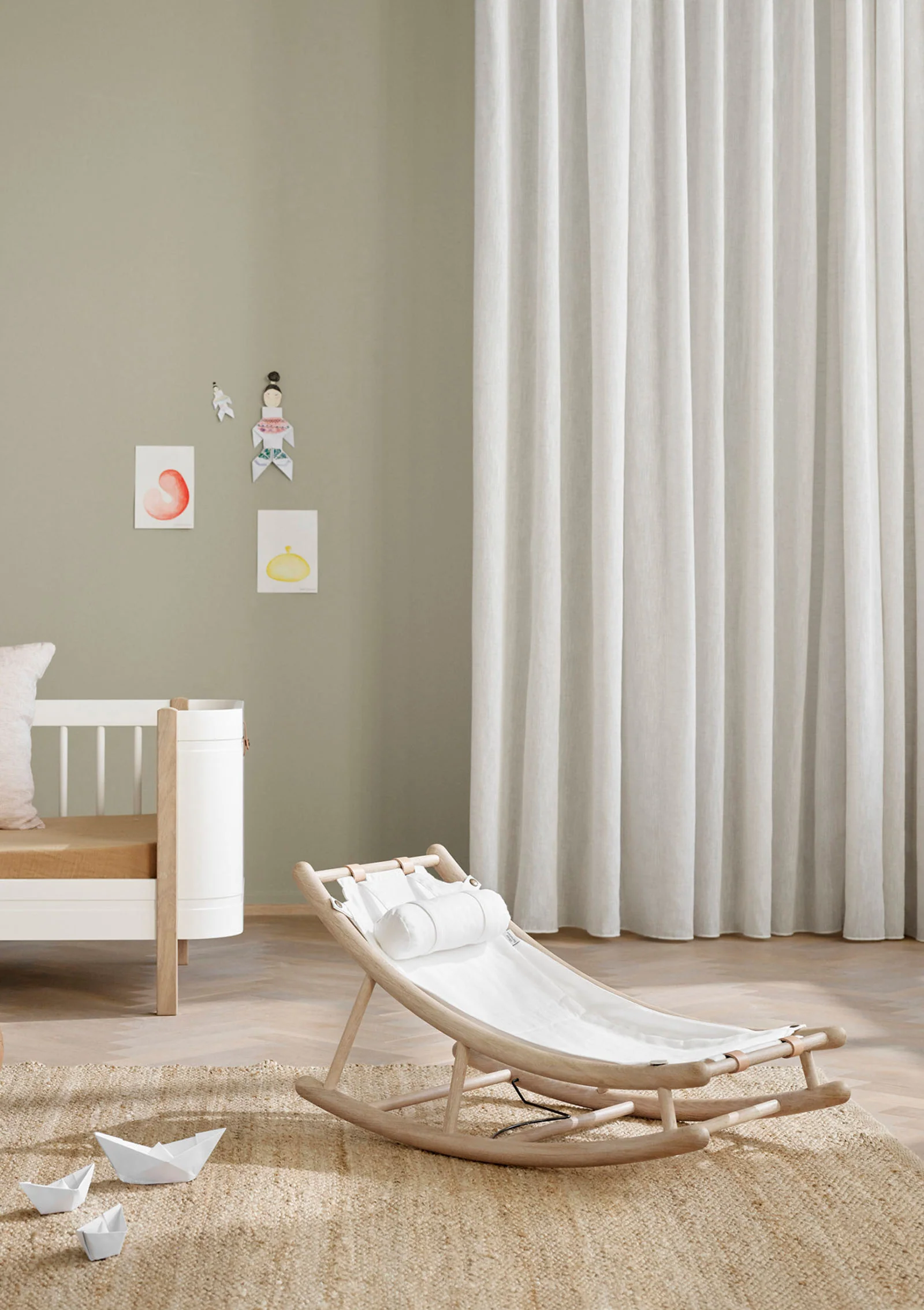 Kleinkind-Hängematte 2025 „Wood“ Eiche/Weiß