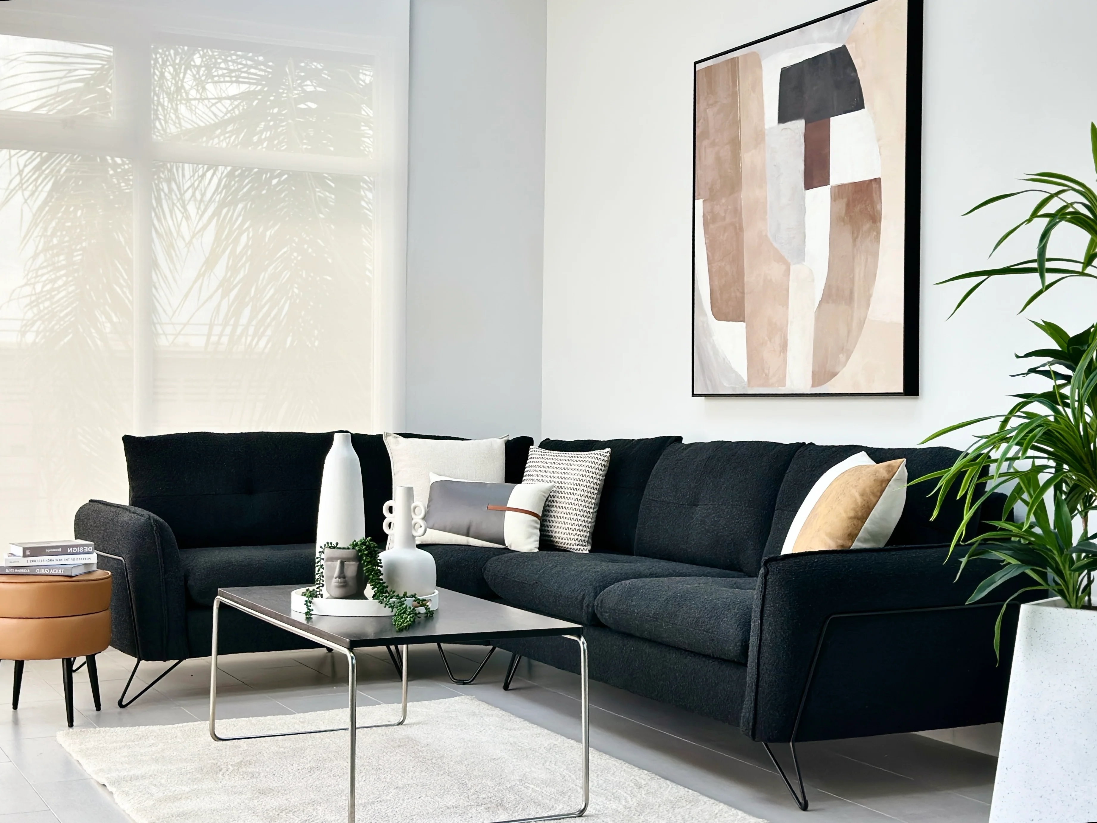 Cami Schwarzes Ecksofa, linke Seite