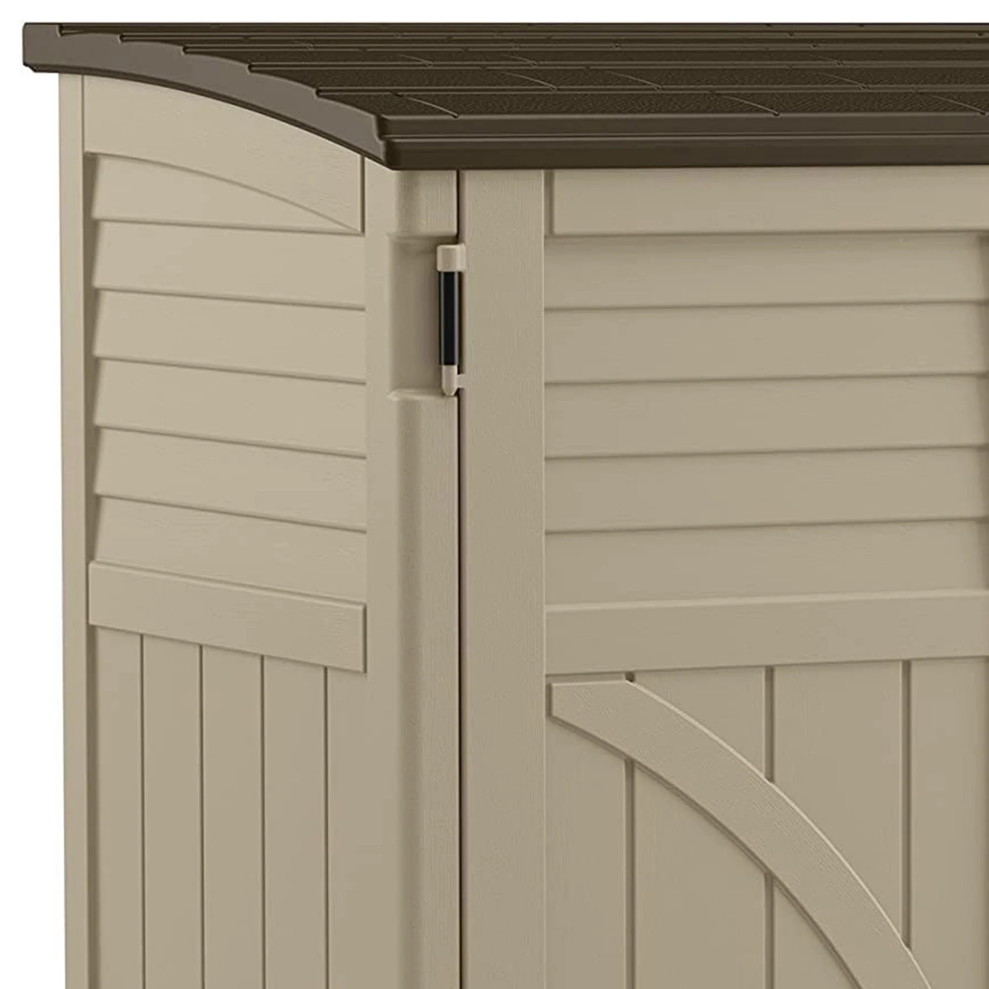 Suncast 34 Cubic Ft Horizontal Compact Outdoor Storage Shed, Sand