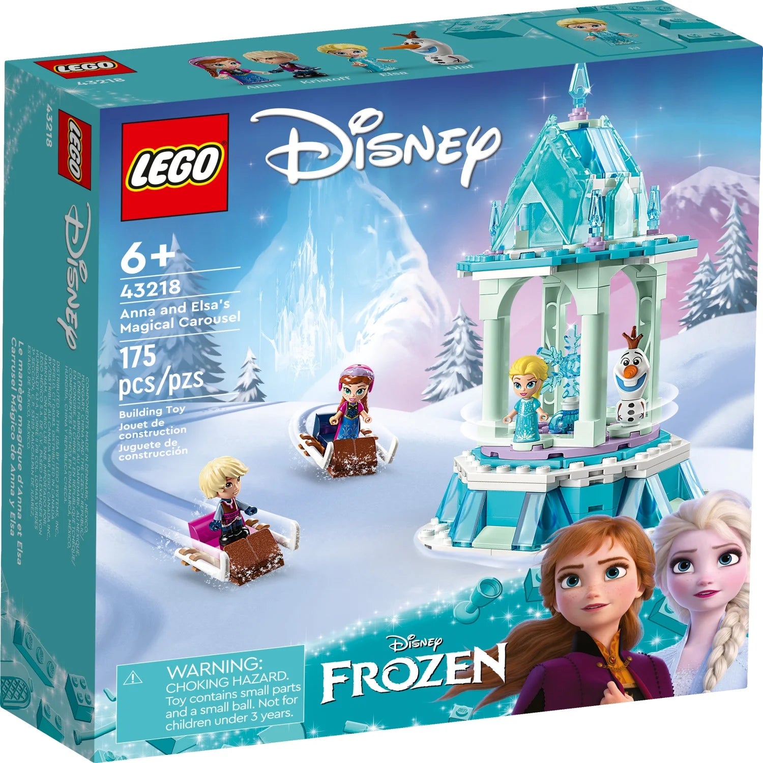 LEGO Disney Frost Anna og Elsas magiske karrusel 43218 Ispalads byggesæt med Elsa, Anna og Olaf, fantastisk fødselsdagsgave til 6-årige