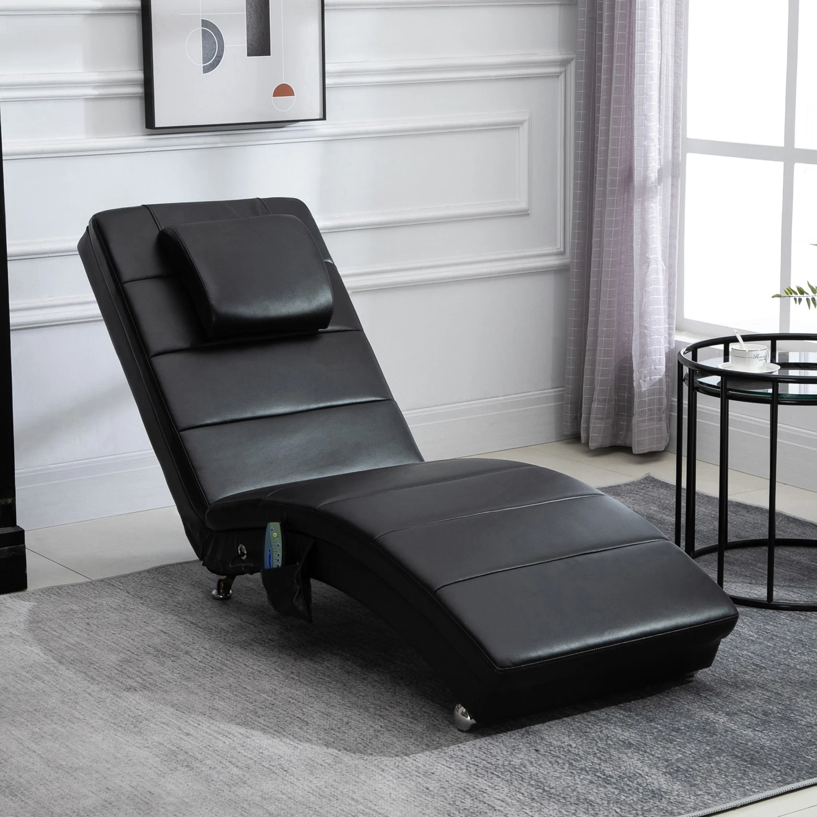 Fauteuil inclinable 2025 avec fonction massage – Design zéro gravité – Noir