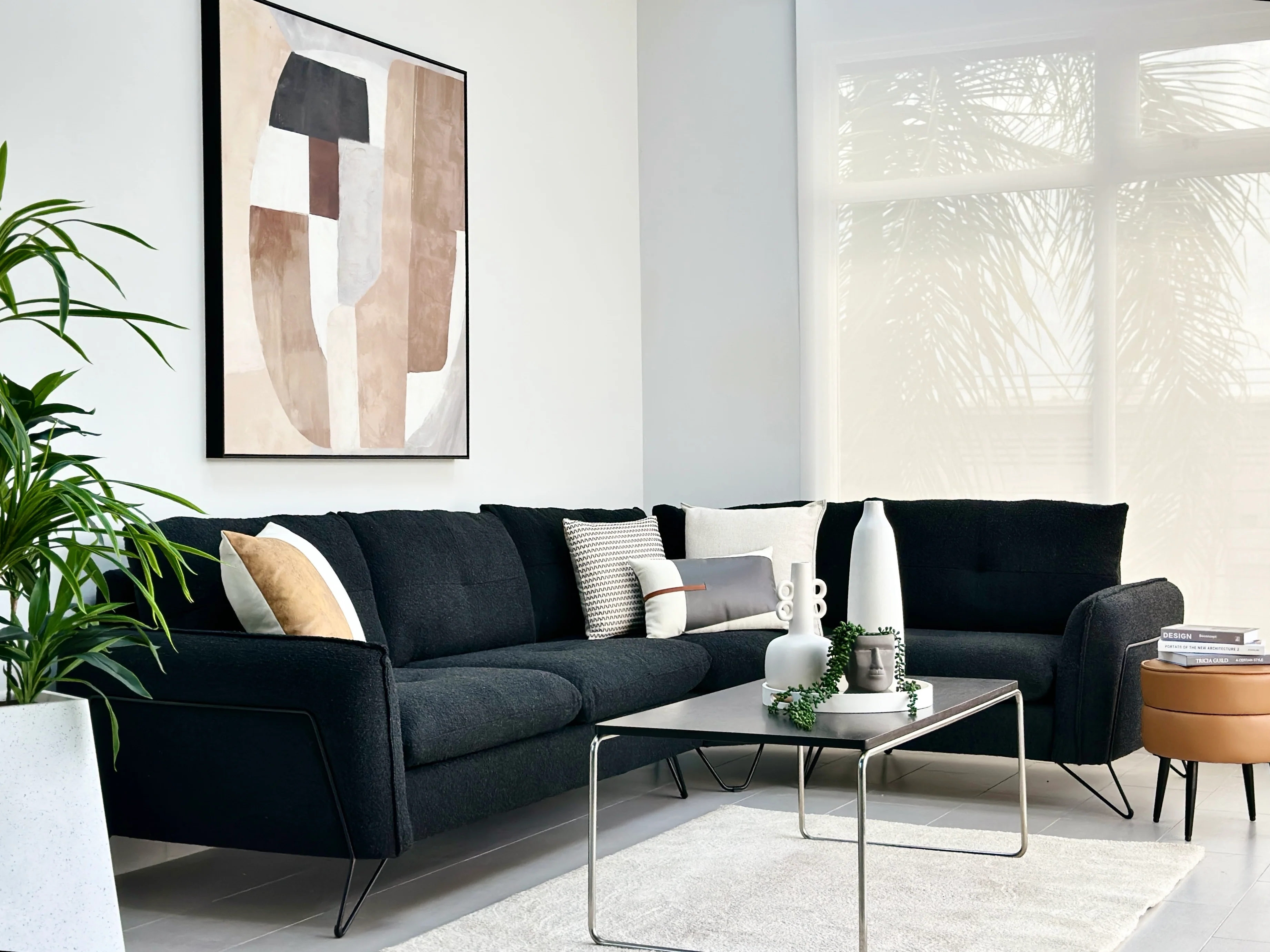 Cami Schwarzes Ecksofa, rechte Seite