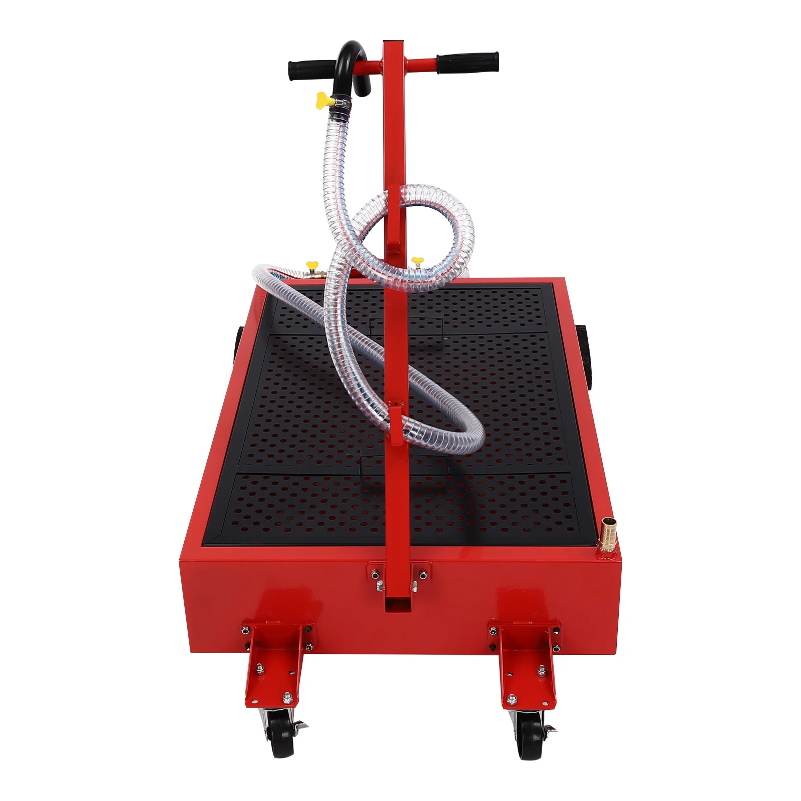 Shzicmy Low Profile Oil Drain Pan 20 Gallon Oil Drain Cart W/ 110W Manual Pump & Hose