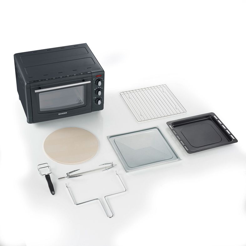 Four grille-pain 20 L avec gril, rôtissoire et pierre à pizza naturelle, TO 2068