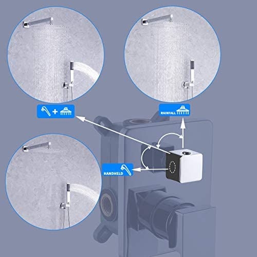 Système de douche KES avec pommeau de douche à effet pluie de 12 pouces