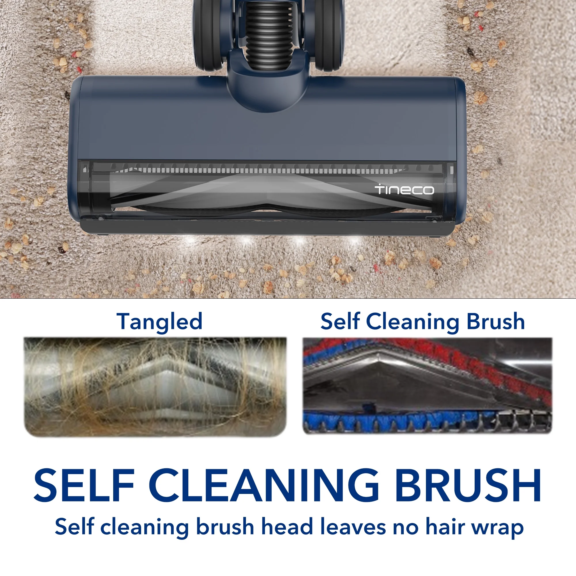 Tineco S10?zt Smart Cordless Stick Vacuum - Zerotangle Brush, Iloop Auto Power, 40?min, HEPA
