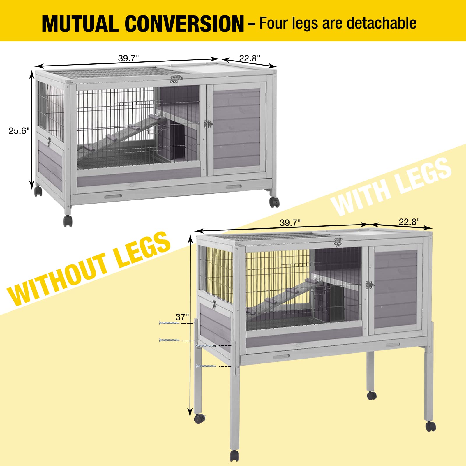 2025 Forbedret version af Aivituvin - Udendørs kaninbur med flugtsikkert system