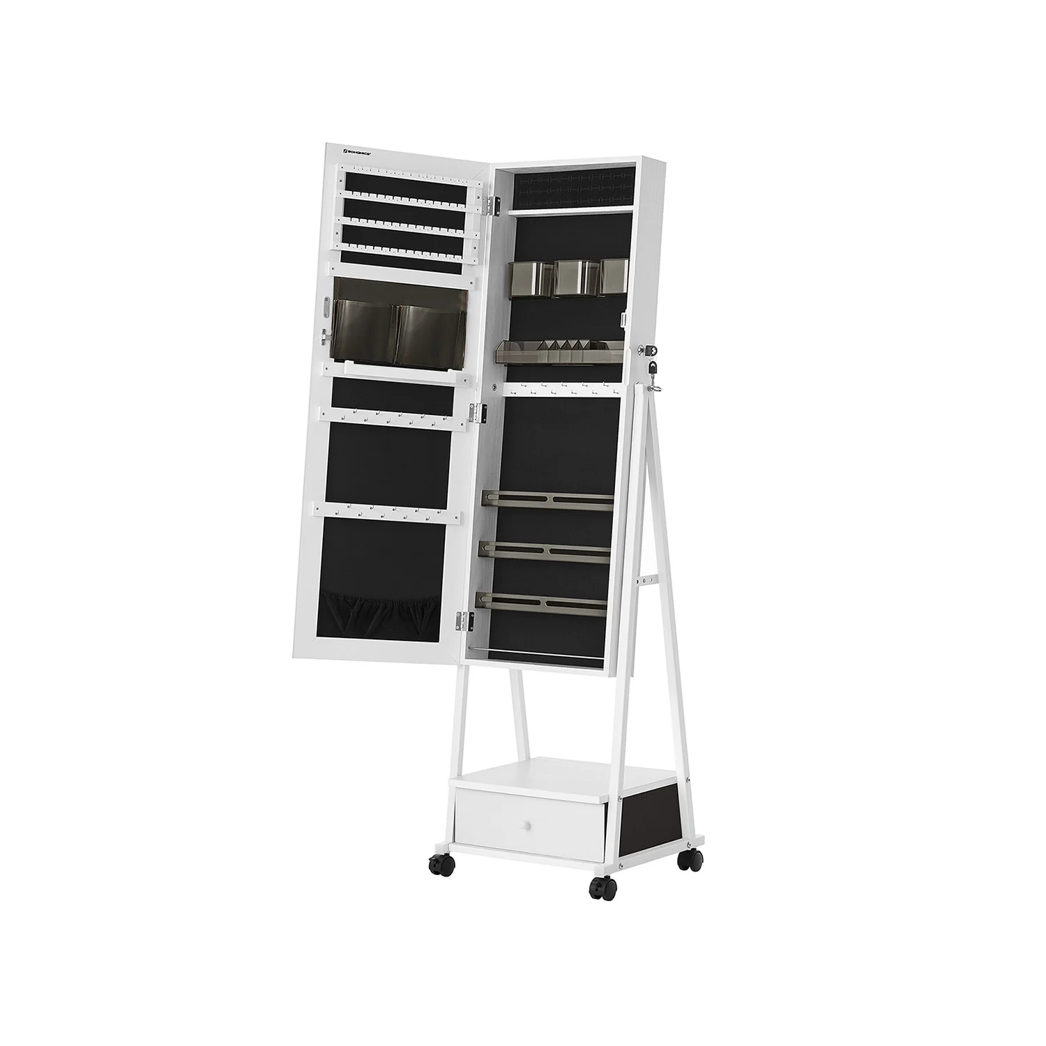 Armoire à bijoux avec miroir complet