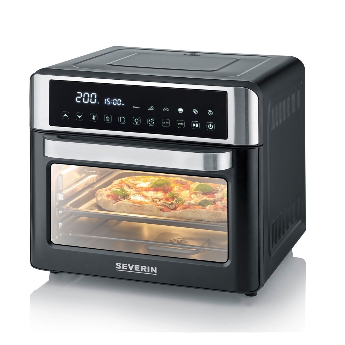 Severin - Backofen mit Back- und Frittierfunktion, 2200 W, 25 l bis 2077 mm, Schwarz