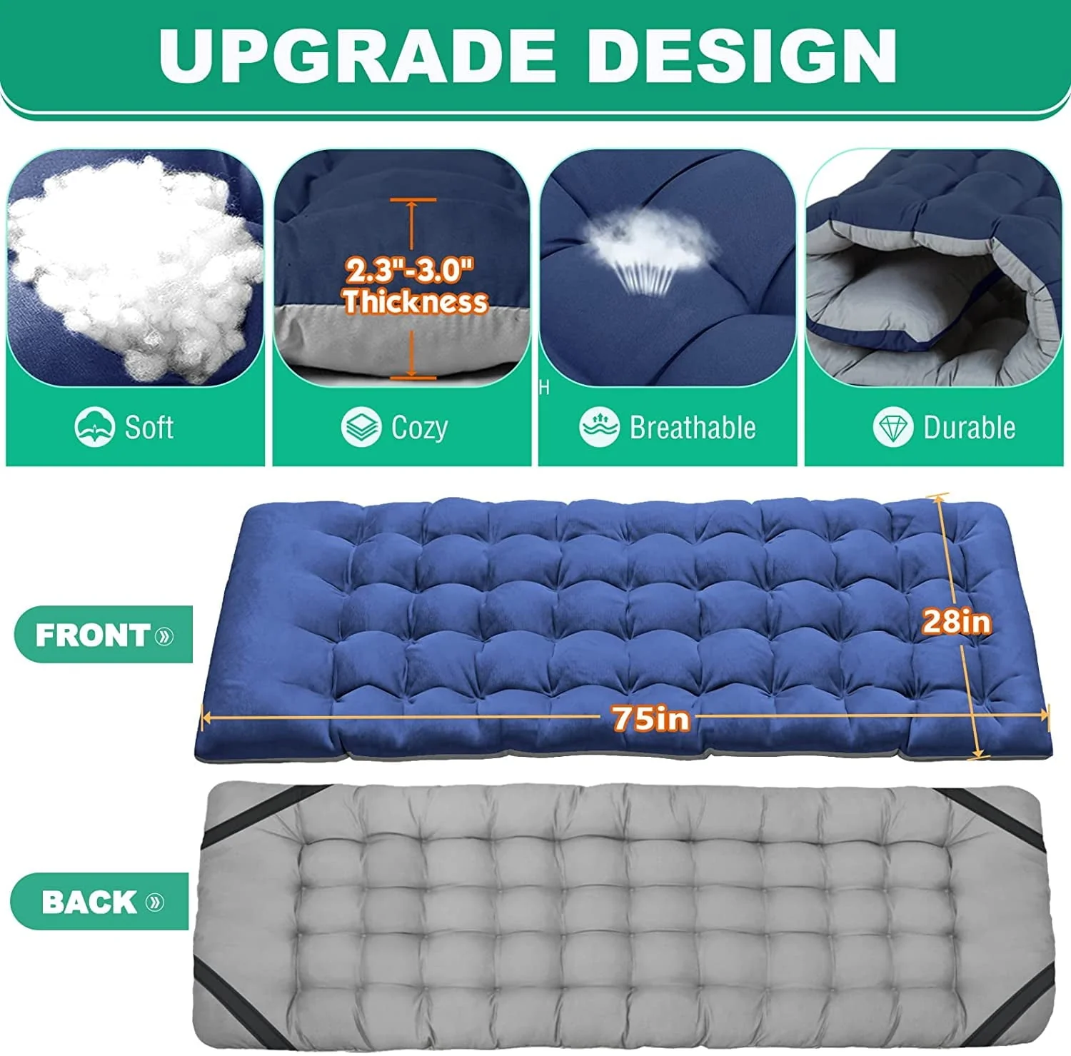 Slsy Folding Camping Cot for Adults, Folding Cot Bed for Sleeping with 2 Sided Mattress & Carry Bag, Tent Cot, Supports 880 lb