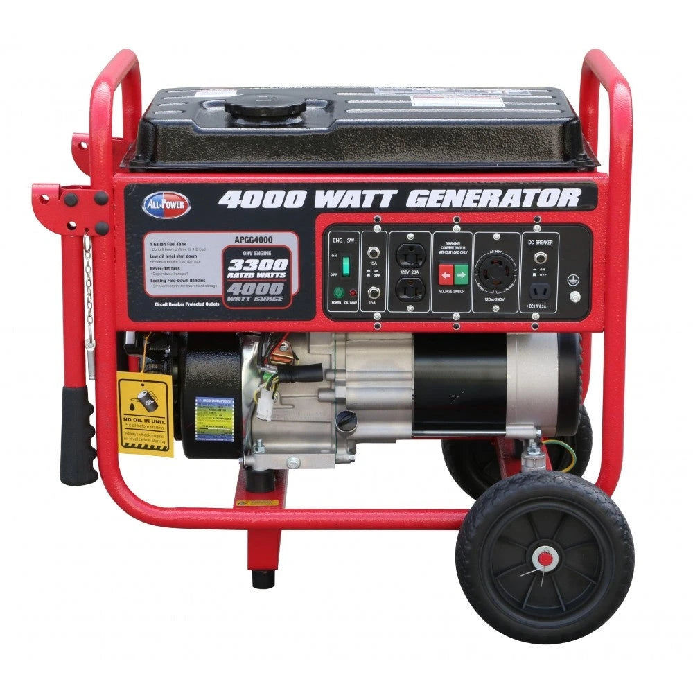 All Power APGG4000 4000-Watt-Generator, tragbarer 4000-Watt-Generator für Haus, Wohnmobil und Notstromversorgung nach Hurrikanen, EPA-zertifiziert