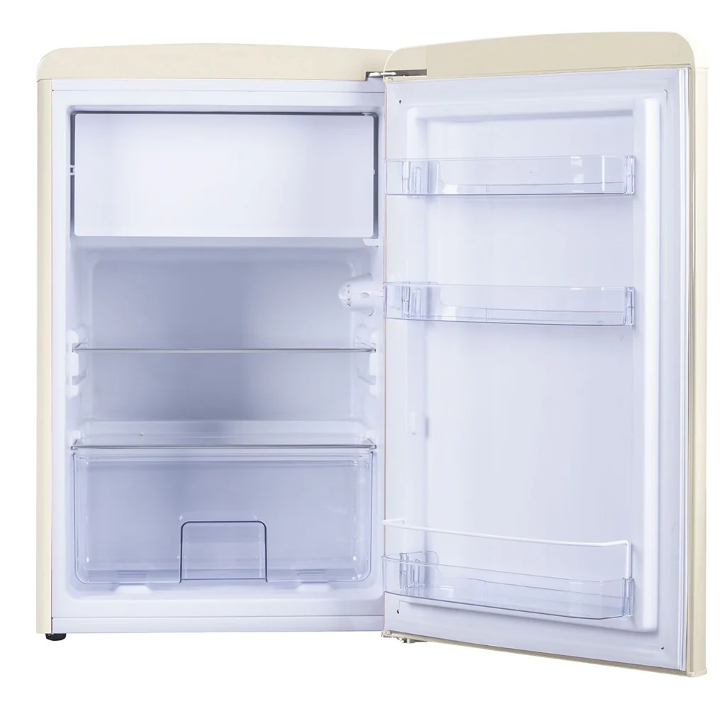 2025 Amica KS 15615 B Beige Retro Design Køleskab med Fryser