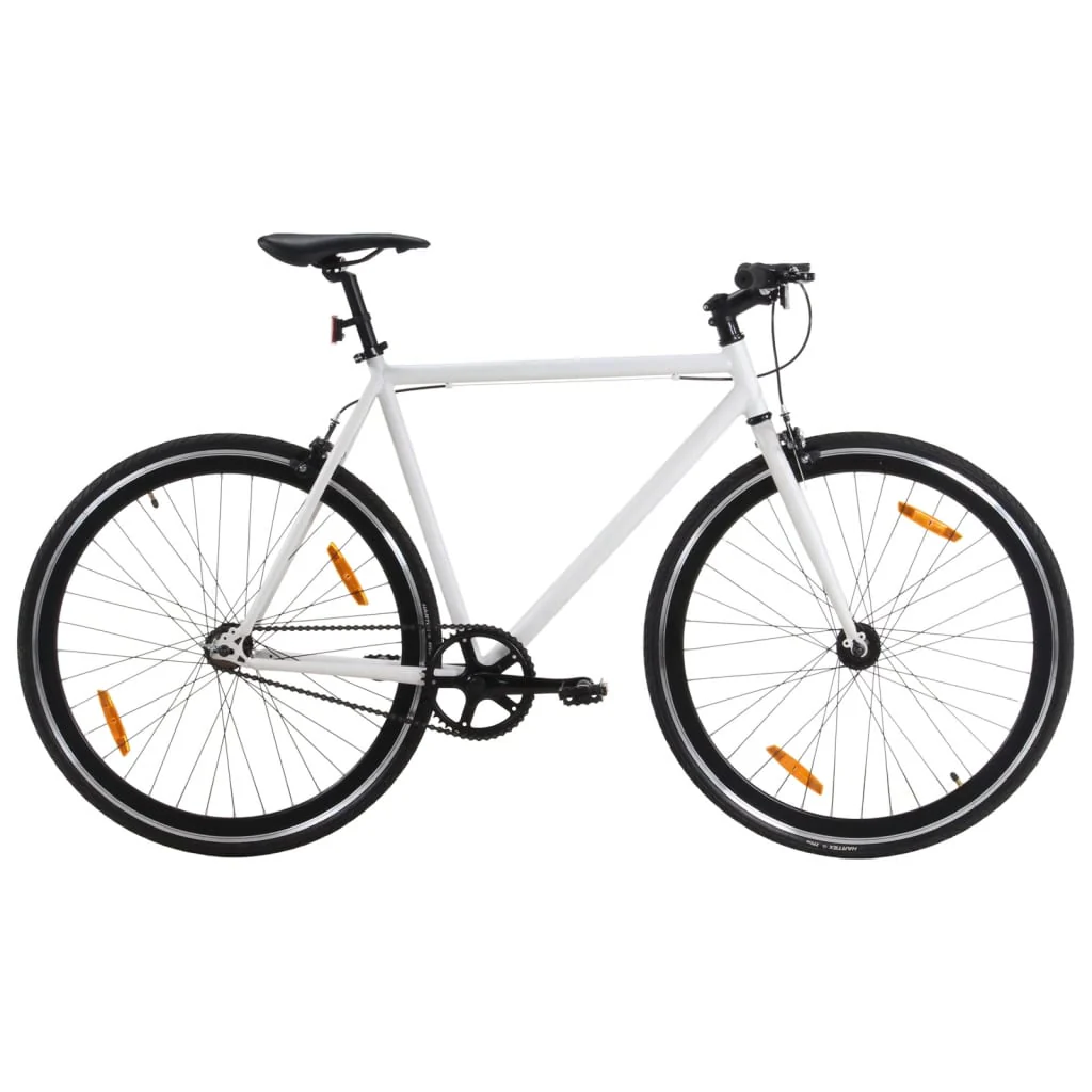 2025 Fixed Gear cykel hvid og sort 700c 59cm v7201