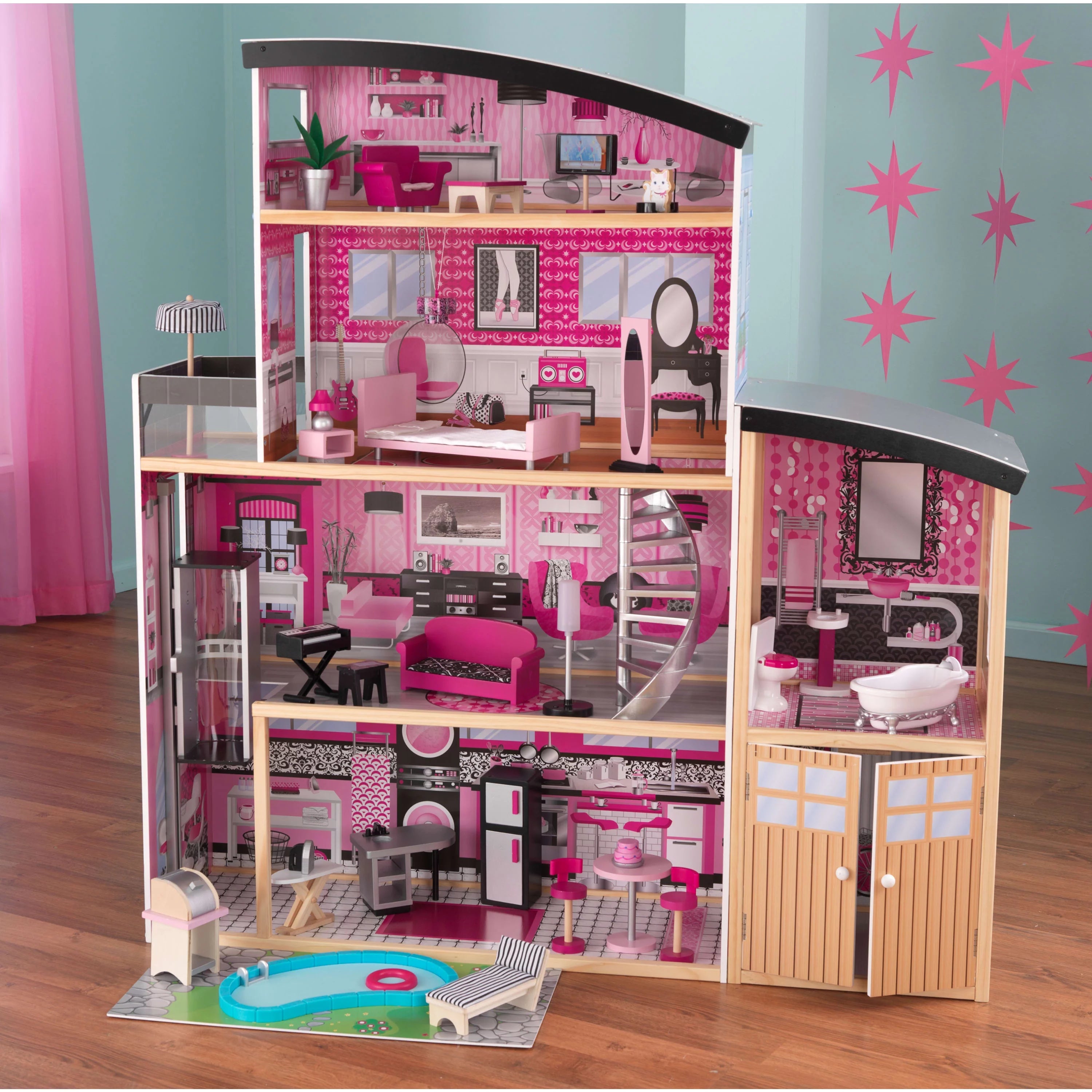 Maison de poupée en bois KidKraft Sparkle Mansion avec 30 accessoires