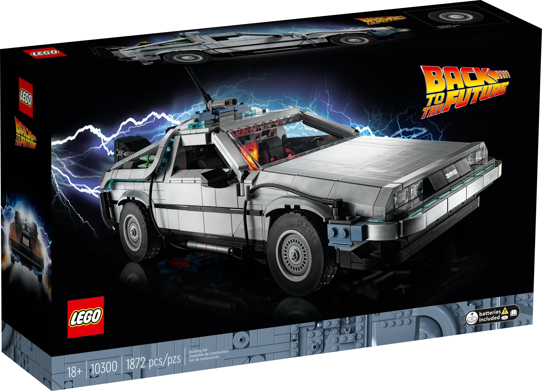 LEGO Icons Tilbage til fremtiden tidsmaskine 10300 – DeLorean bilbyggesæt, inspireret af den klassiske film