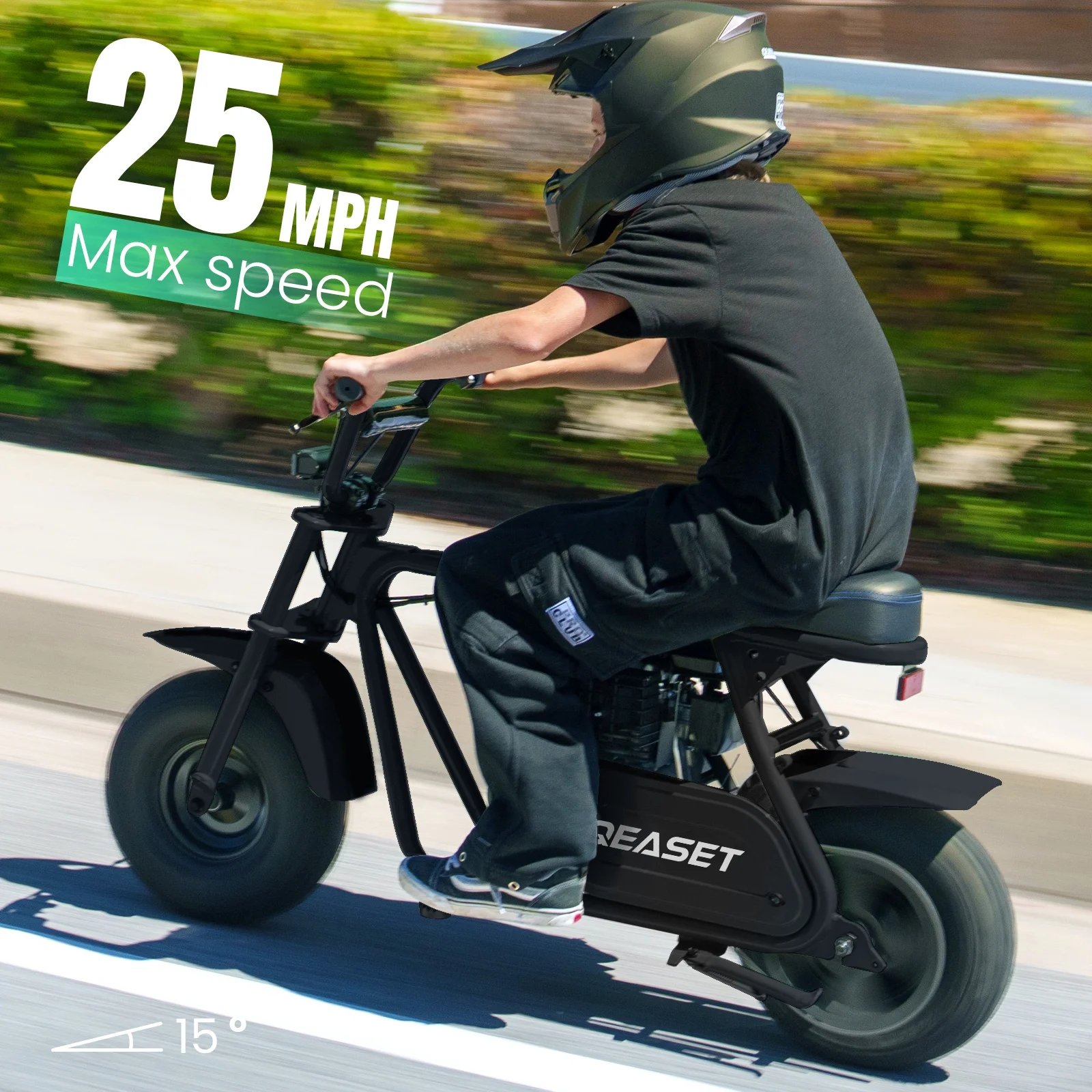 QEASET MB001 Gas Powered Mini Dirt Bike 99CC for Teens and Adults, 25MPH Off Road Motorcycle, Weight Support up to 200 lb - Black