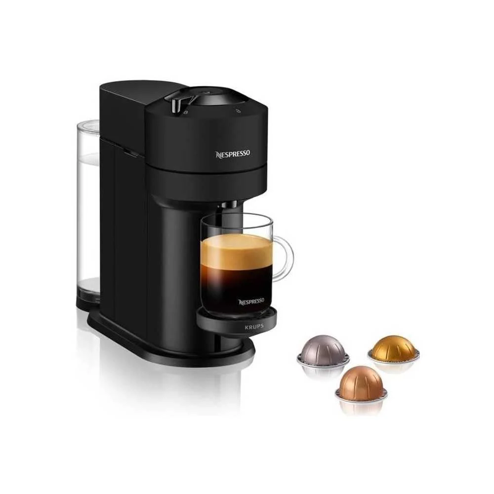 Krups Nespresso Vertuo Next Kapselmaschine (Modelljahr 2025). 5 Tassengrößen. Schwarz, YY4606FD.