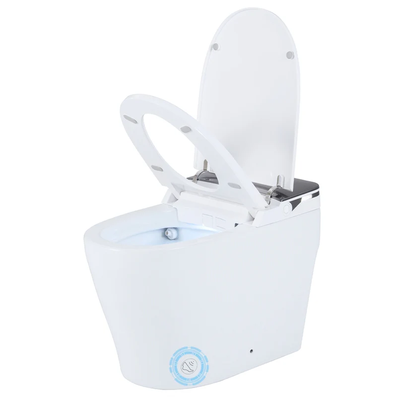 Smart Toilet with Built-in Bidet, ADA Height One Piece Electric Toilet w/ 1000g MaP Flush, Auto Open & Flush, Tank & Pump, Heated Seat, Dryer, Remote