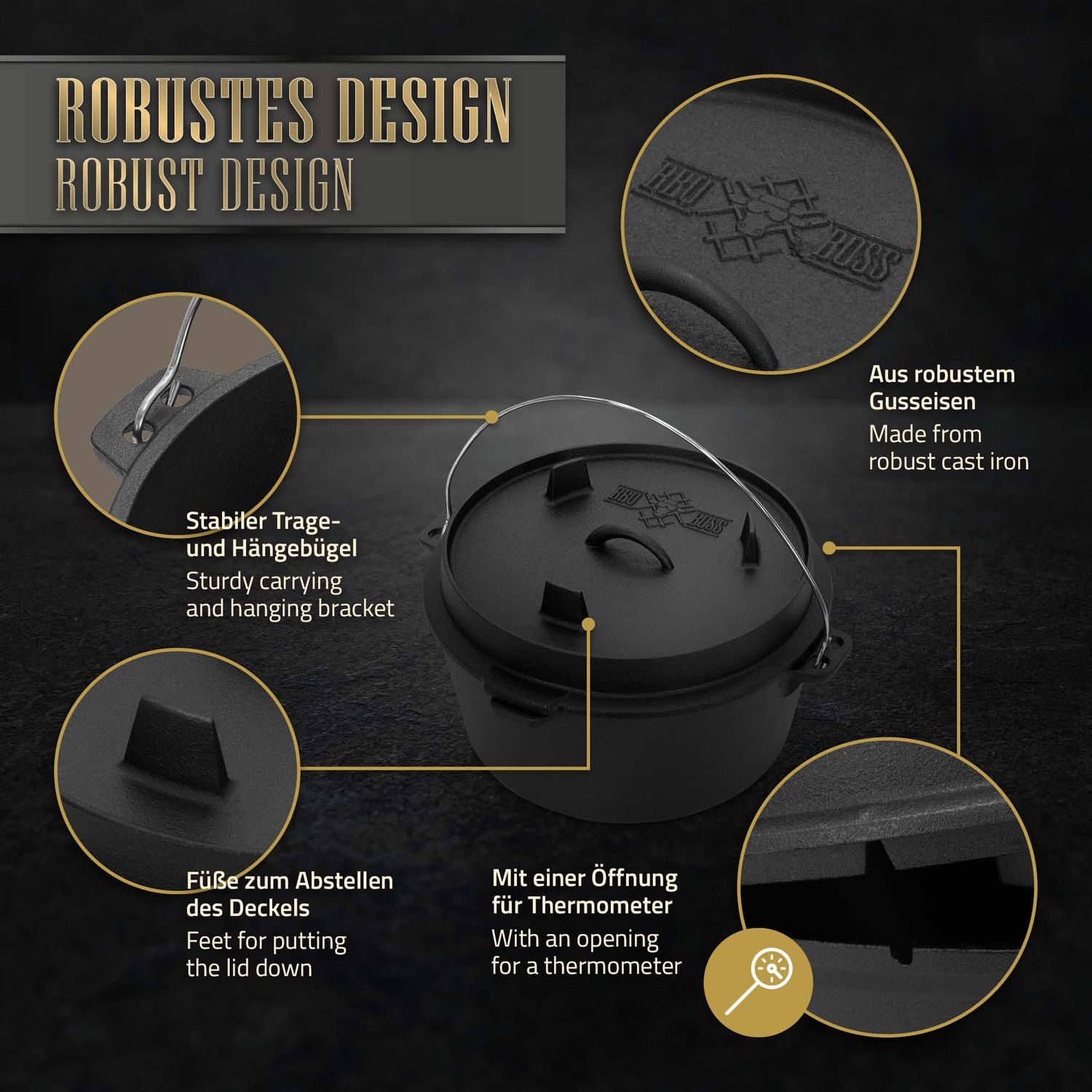 9 liters grillsæt i støbejern #boss