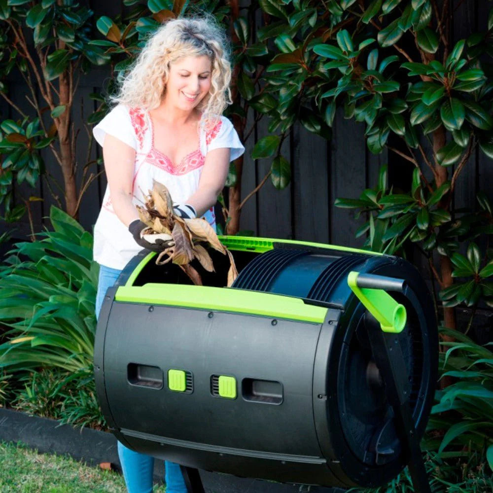 Composteur roulant Maze de 65 gallons avec chariot – Combo