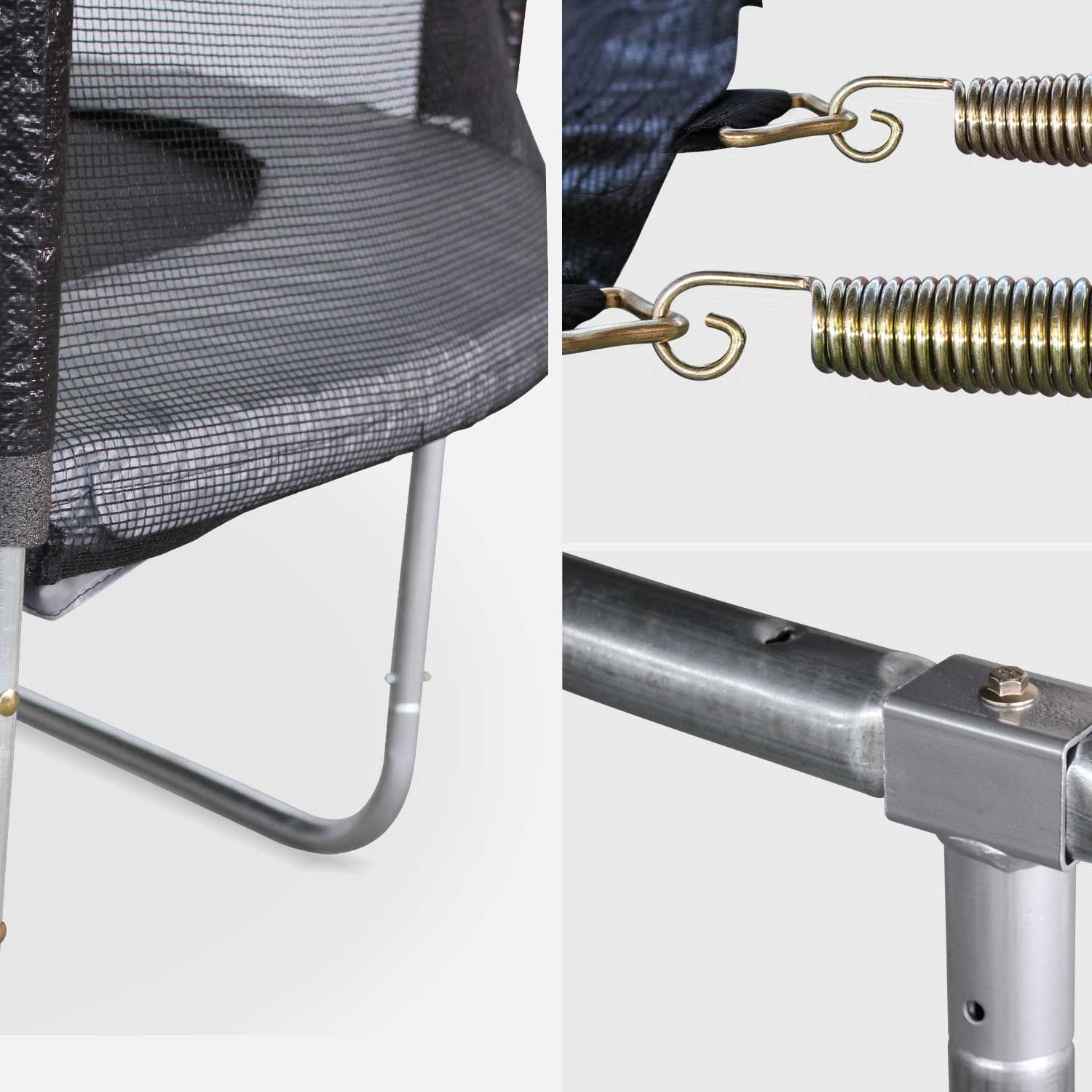 305 cm trampolin med sikkerhedsnet, grå