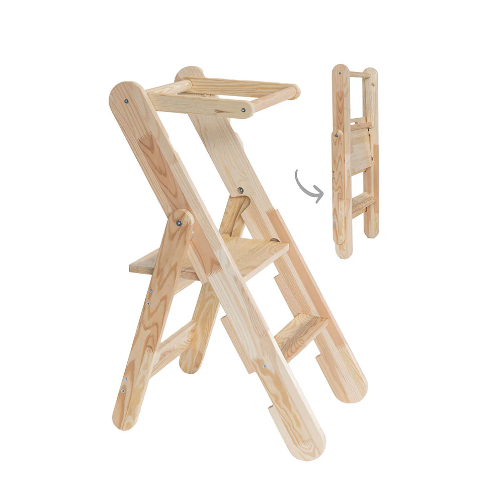 2025 Zwergensache massivt træ, foldbart observationstårn. Til børn fra 2 år.