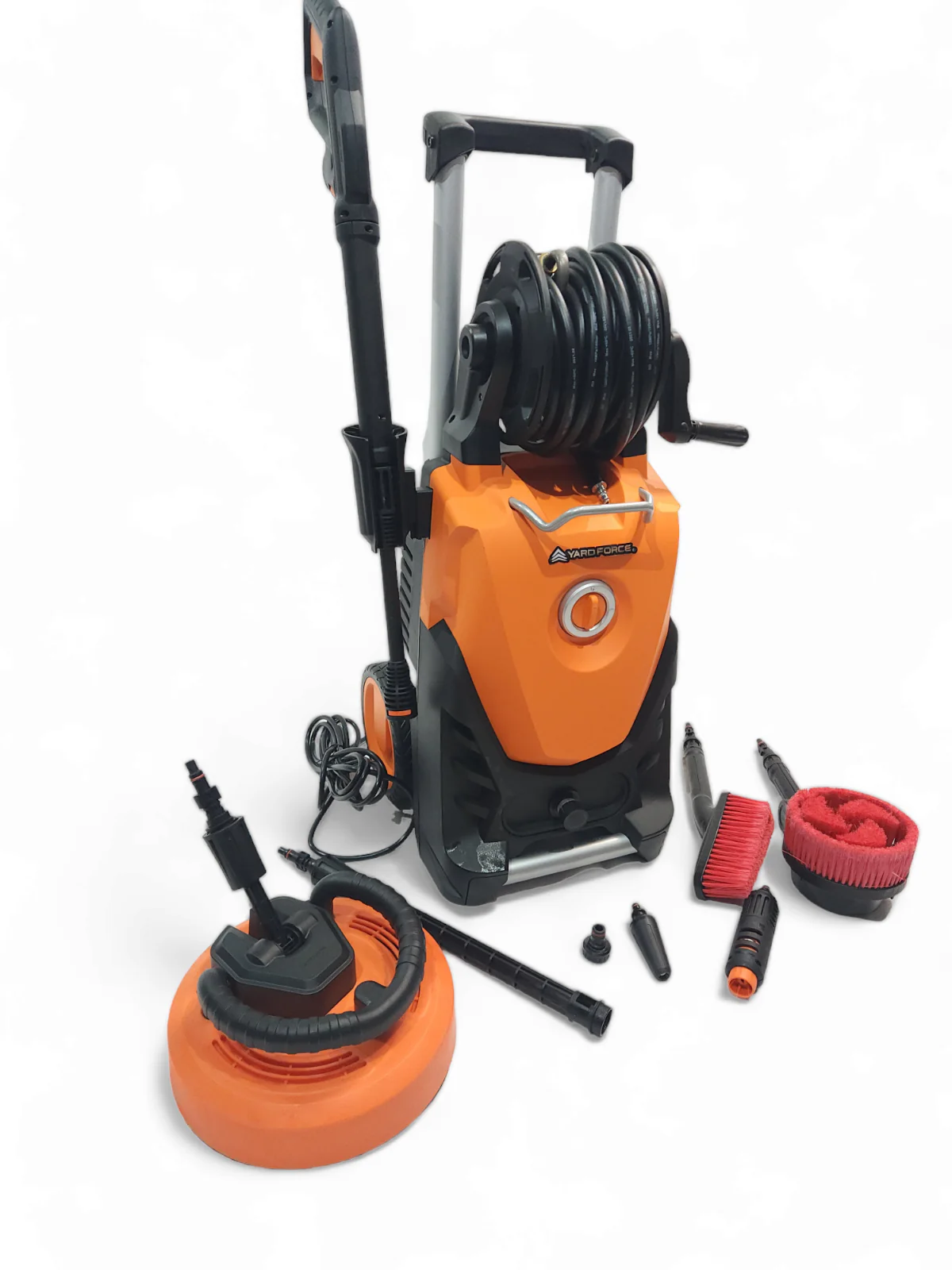 YardForce EW N16 Hochdruckreiniger (Modelljahr 2025) – 170 bar, 2500 W. Terrassenreiniger mit rotierender Bürste.
