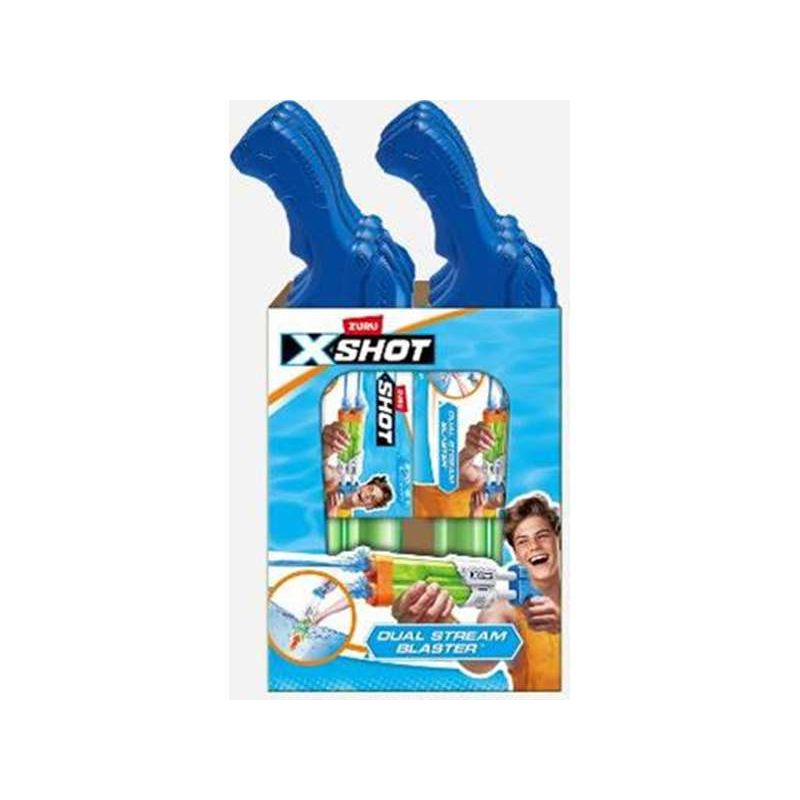 X-shot lille Quad Stream Blaster vandpistol med to løb 13,2x40,2x5,3cm - assorterede modeller