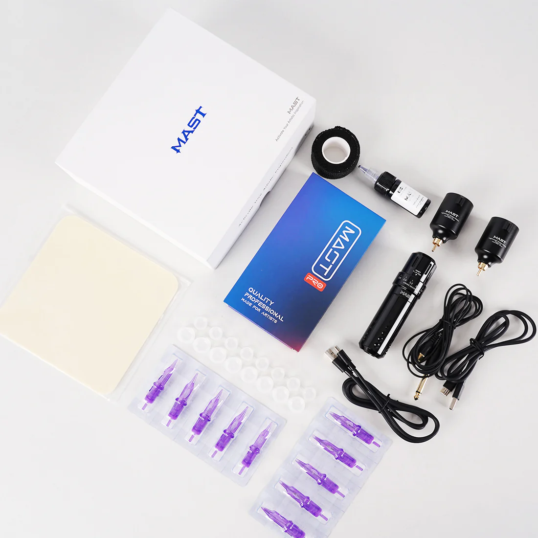 Mast Flip Stiftförmiges Rotations-Tätowiermaschinen-Set mit Akku