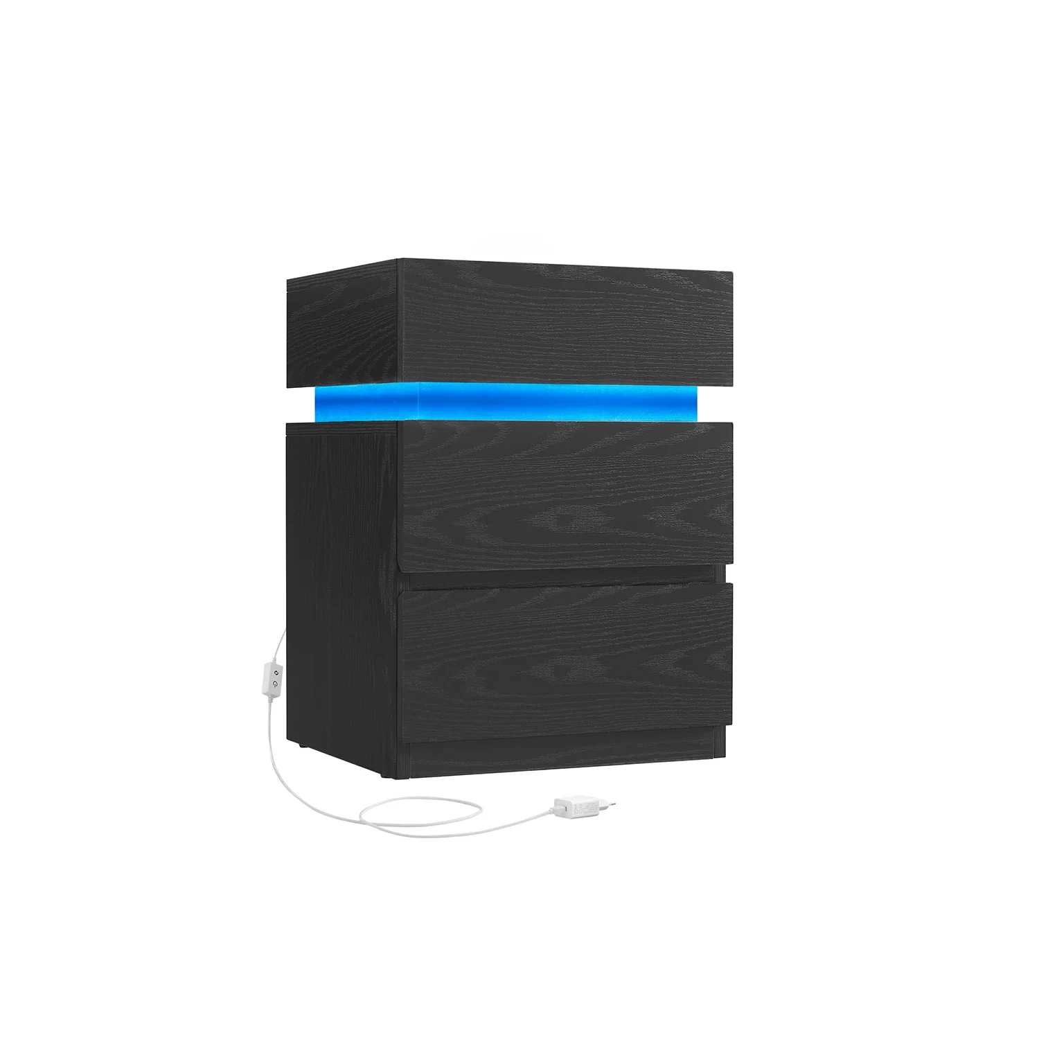 Table de chevet avec bande lumineuse LED multicolore variable