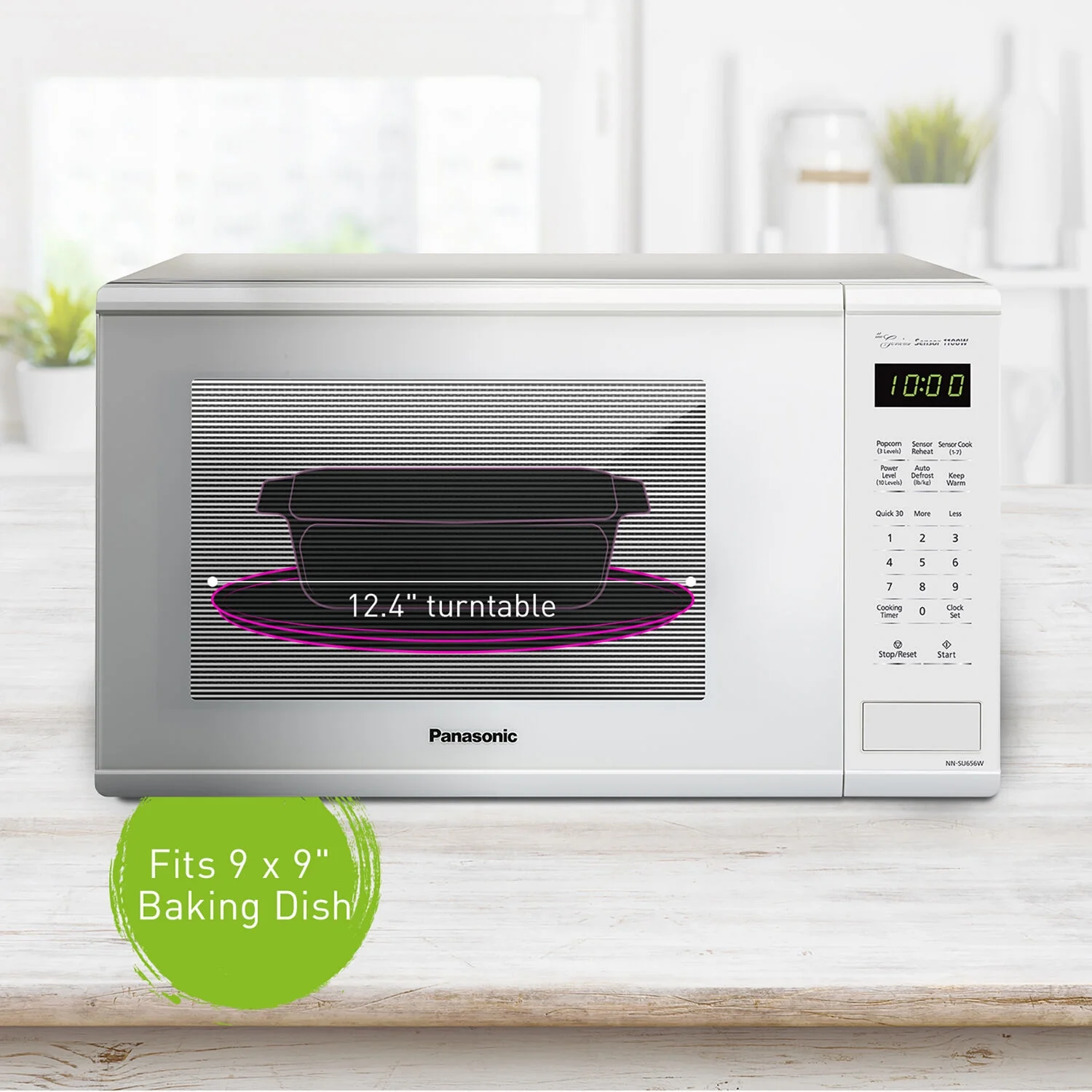 Panasonic New 1.3 Cu. Ft. 1100W Genius Sensor Countertop Microwave Oven in White